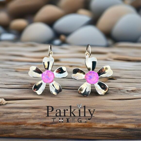 Handcrafted earrings with Sparkly Australian crystal - Picture 1 of 6